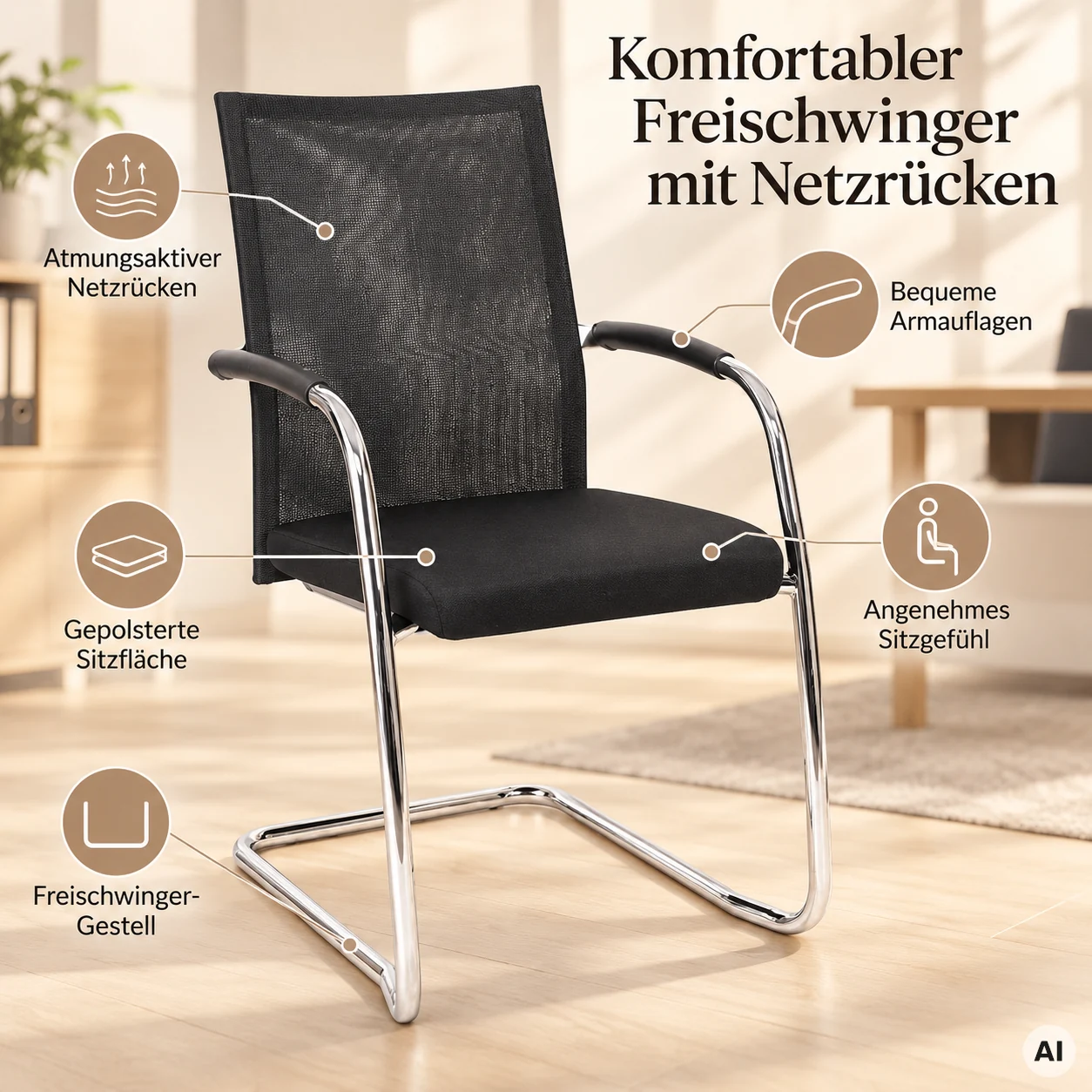Ergo Net ME 1 - Freischwinger mit Netzrücken